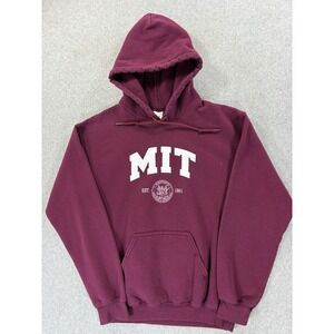 MIT Engineers Screened Logo Campus Hoodie Sweatshirt (Men's Small) Maroon